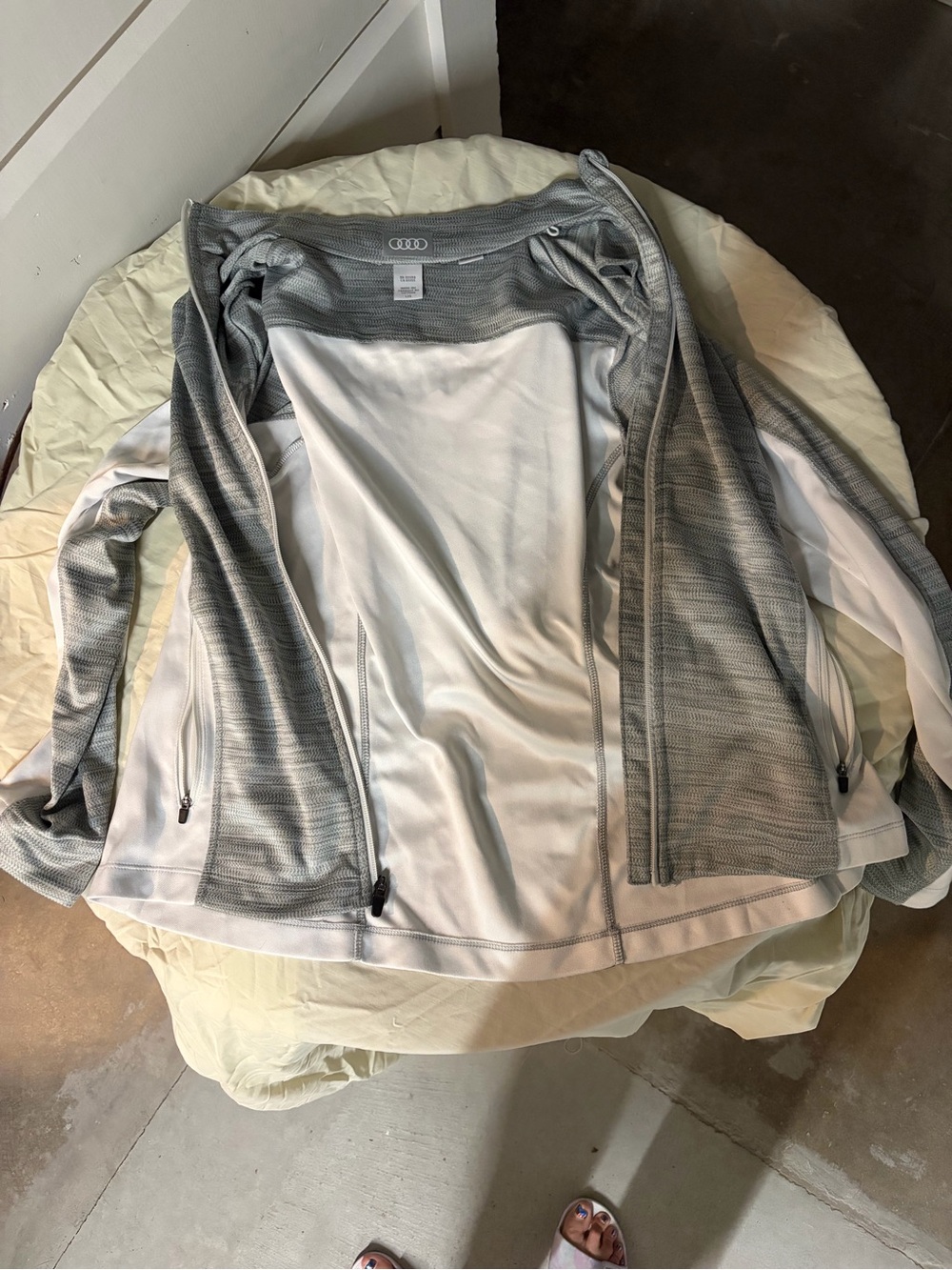 Women's Grey & White Audi Lightweight Zip Jacket